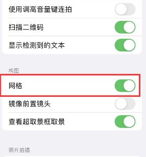 长丰苹果手机维修网点分享iPhone如何开启九宫格构图功能